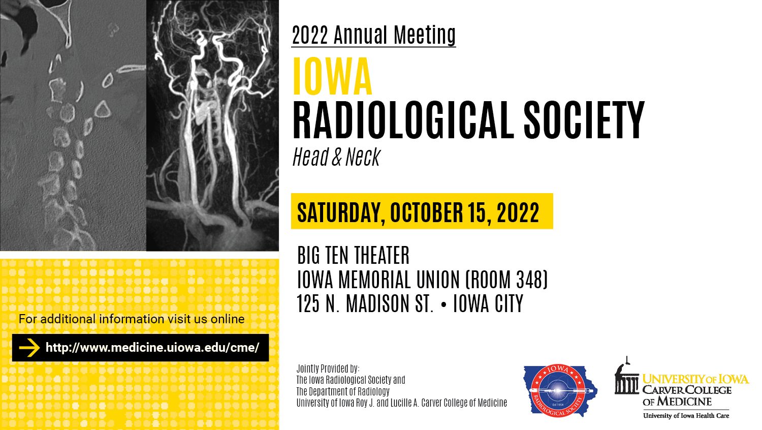 2022 Iowa Radiological Society  Meeting: Head and Neck Imaging Banner